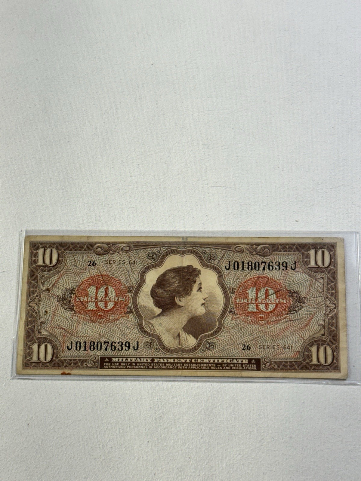 1965 United States $10 Military Payment Certificate Series 641