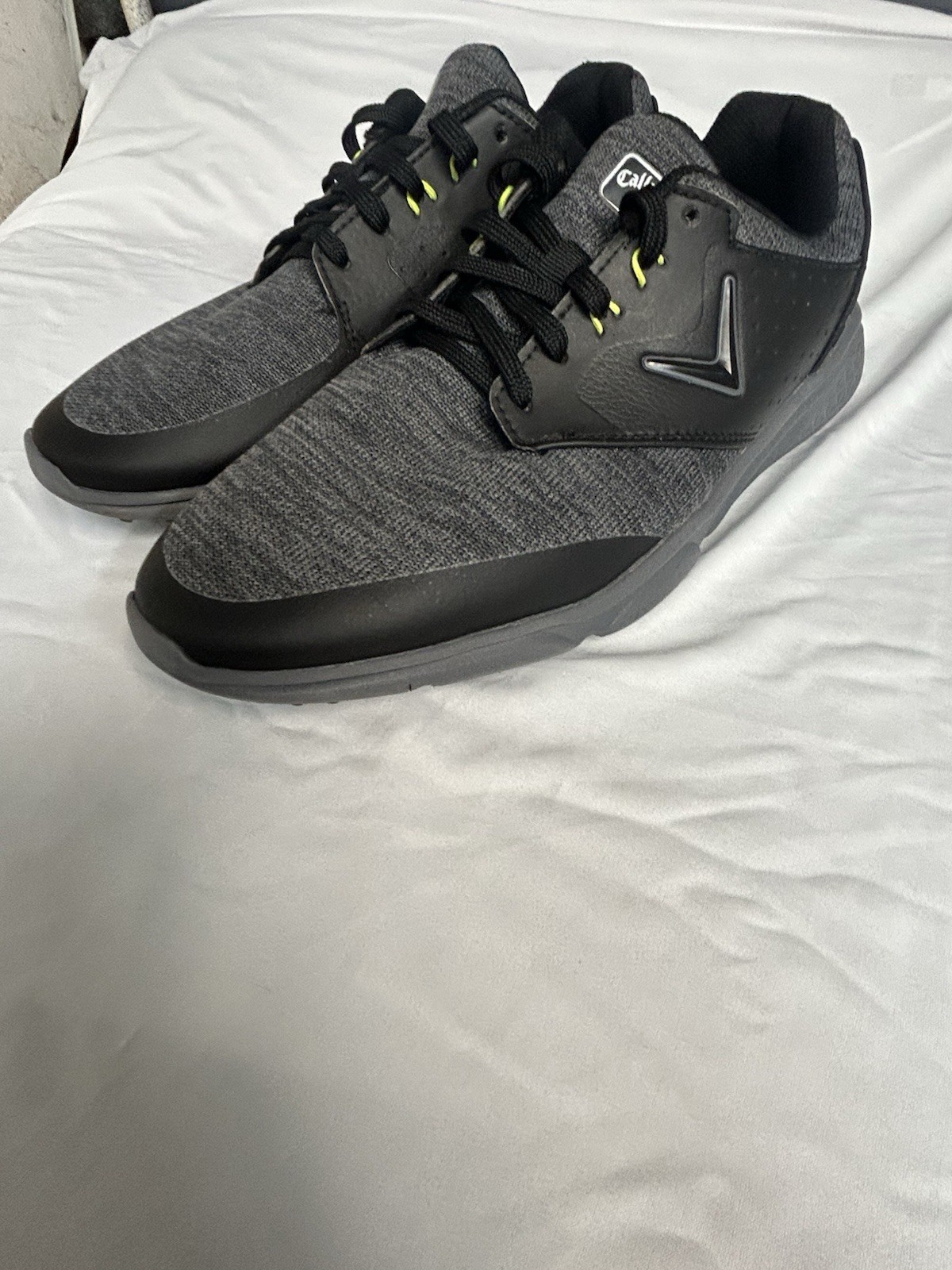 Callaway Men's Gray Black Camouflage Golf Shoes Synthetic Lace Up Spikes