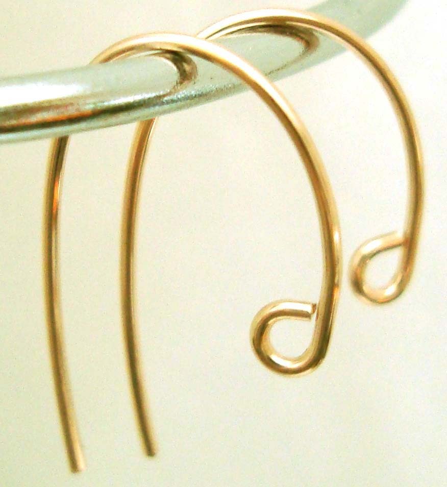 10pcs 14k Yellow gold filled Bass Clef Earring EAR WIRE hook  Made in USA GE28