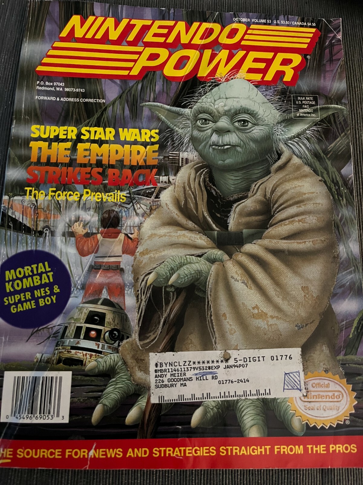 Nintendo Power Volume 53 October 1993 Yoda Secret of Mana Poster
