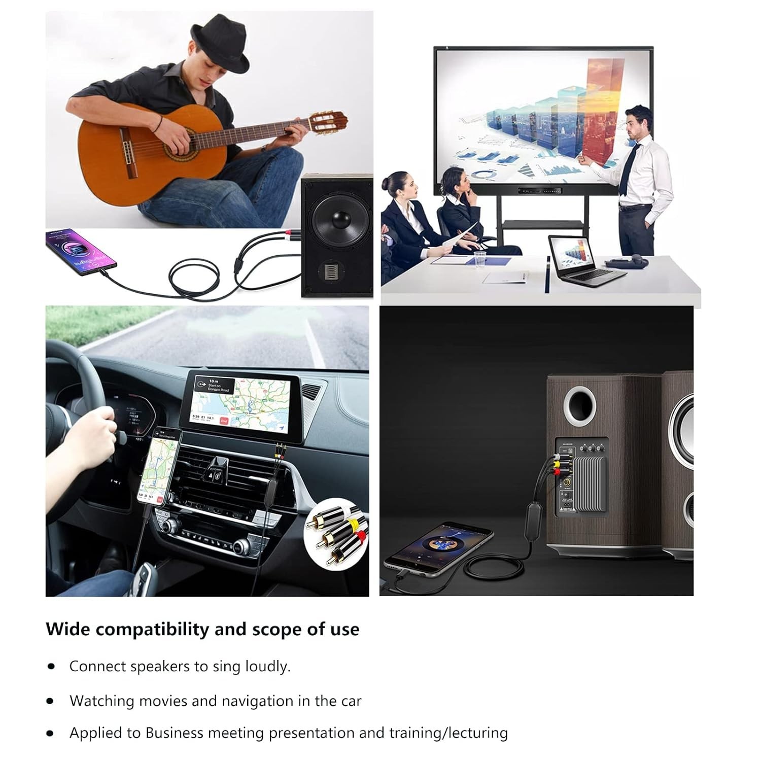 Plug & Play 6Ft USB-C to RCA Adapter - Seamless Audio & Video Connection