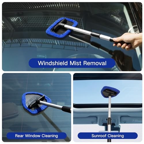 11pcs Windshield Cleaner Tool, Car Window Cleaning Wash Kit with 6 Blue