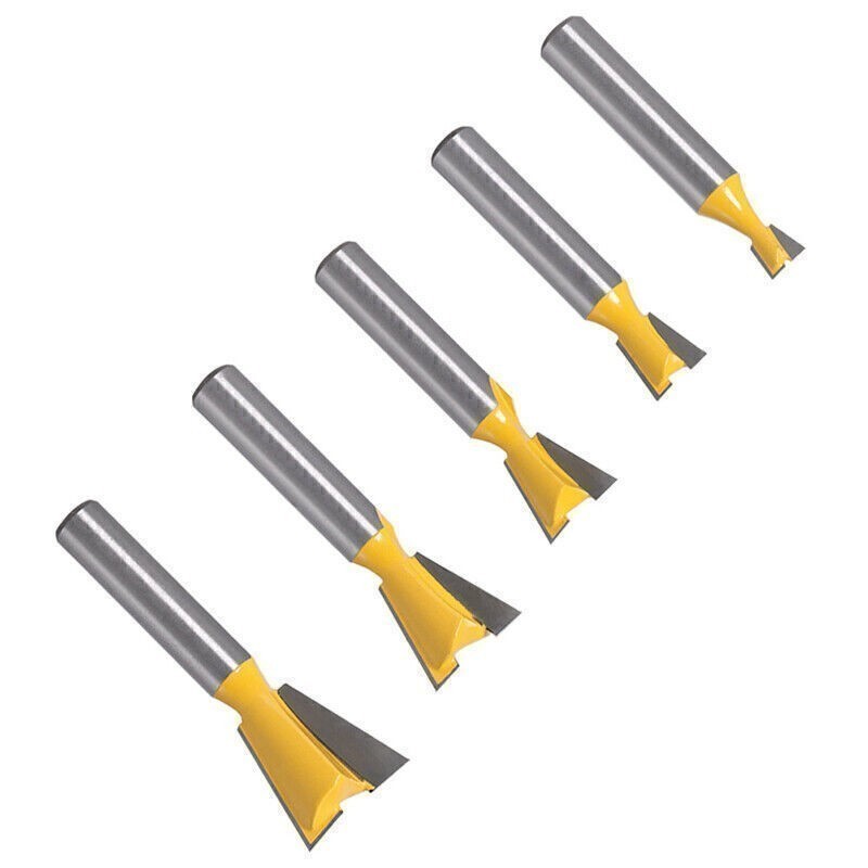 Durable 8mm Shank Carbide Dovetail Joint Router Bit Set Woodworking Cutter Tool