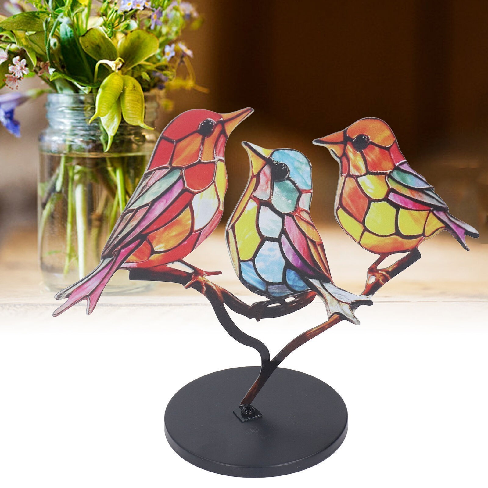 Alloy Metal Bird Series Home Decoration Stress Relief Base Removable Metal Bird