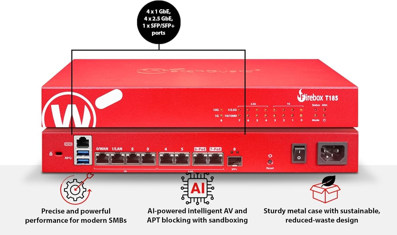 WatchGuard Firebox T185 with 5 year Basic Security Suite WGT185035