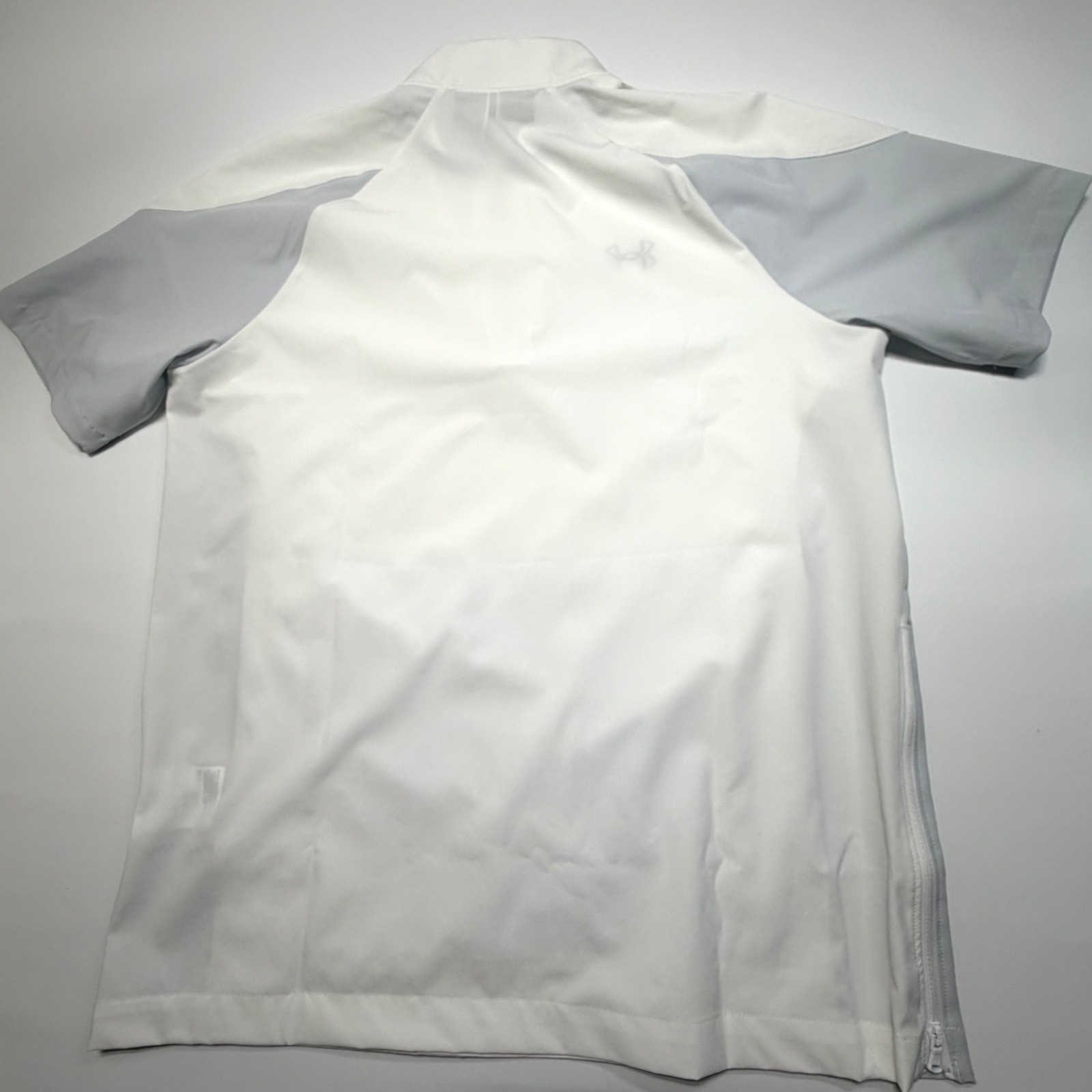 Under Armour White Gray 1/4 Zip Performance Golf Top Mens Medium