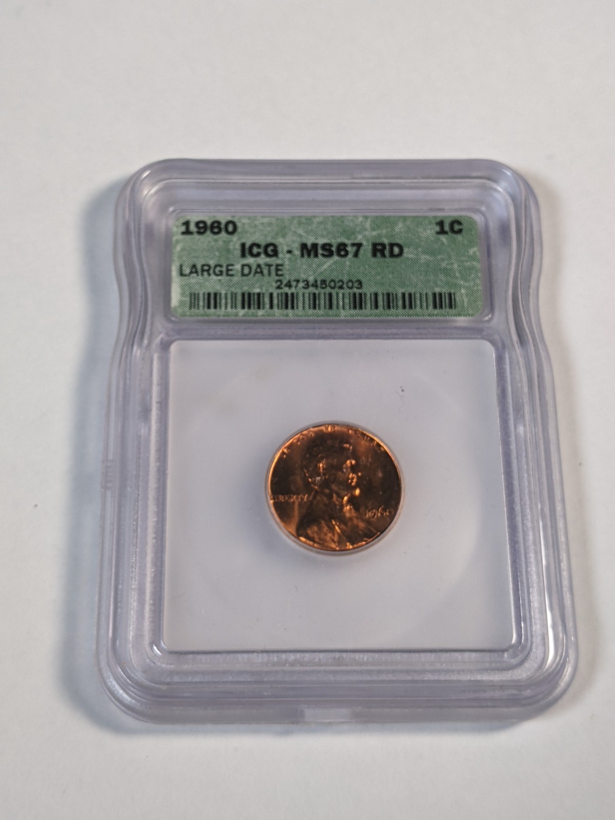 1960 1C Large Date MS67 Red High Grade Lincoln Cent