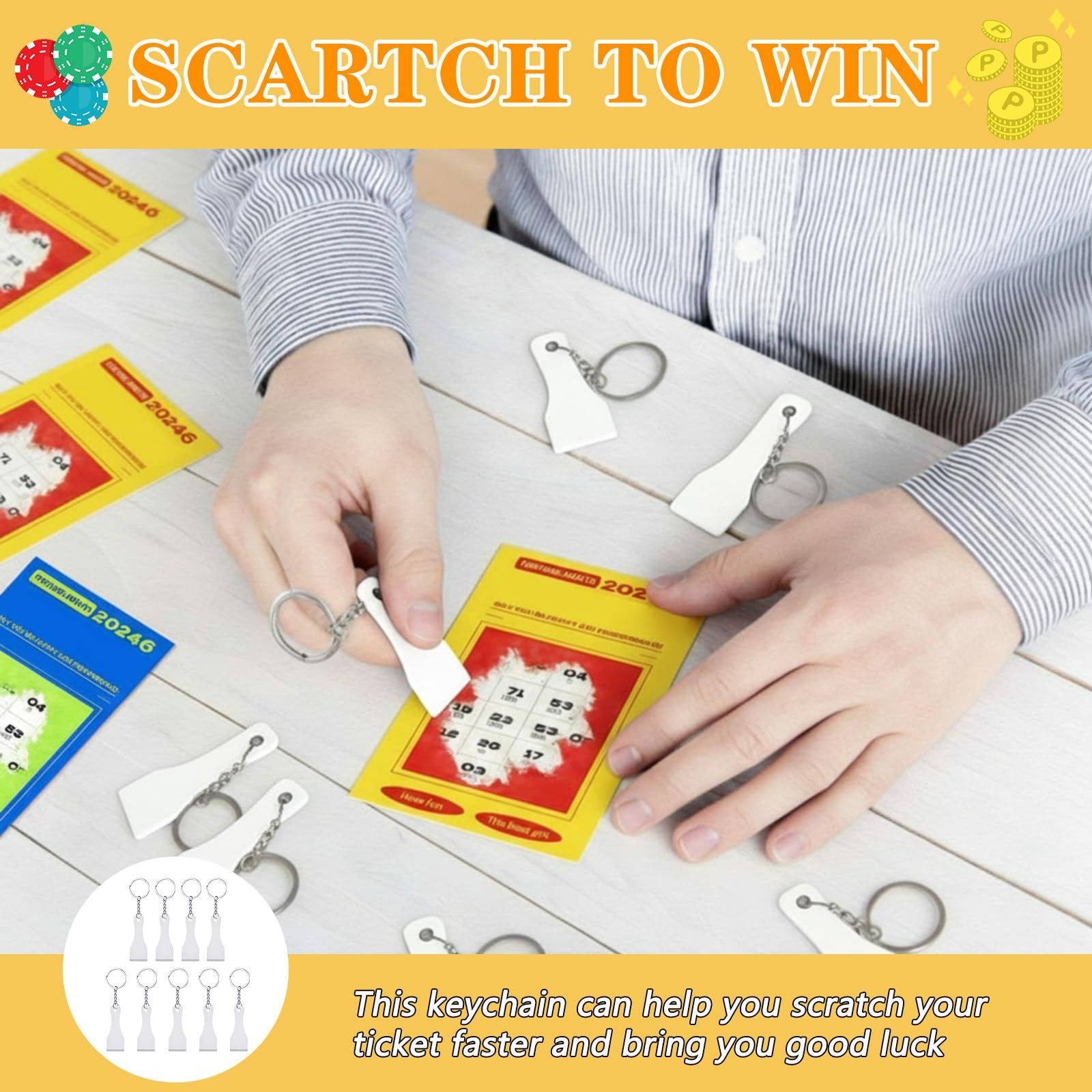 Bucherry 50 Pcs Scratcher Tool Plastic Scraper 0.87 X 2.24 Inches, White