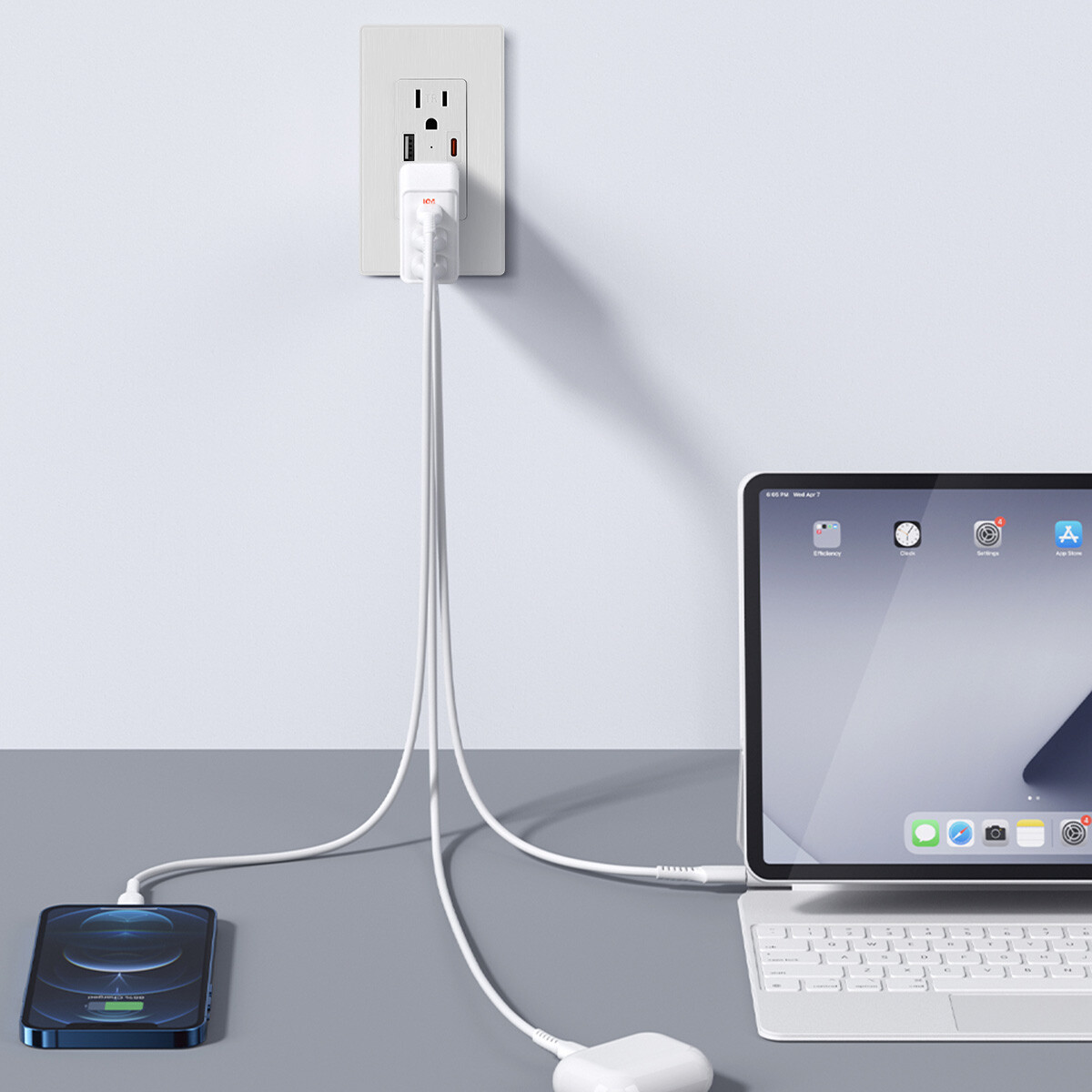 USB Type-C/A Dual Port Wall Socket Outlet Receptacle Electrical Socket 15A USA
