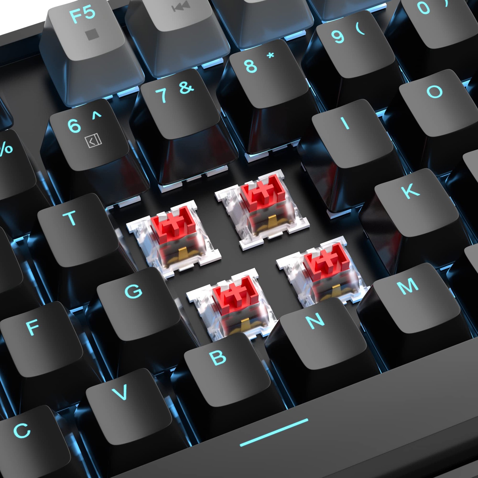 Magegee 75 Mechanical Gaming Keyboard Red Switch Led Blue Backlit 87 Keys