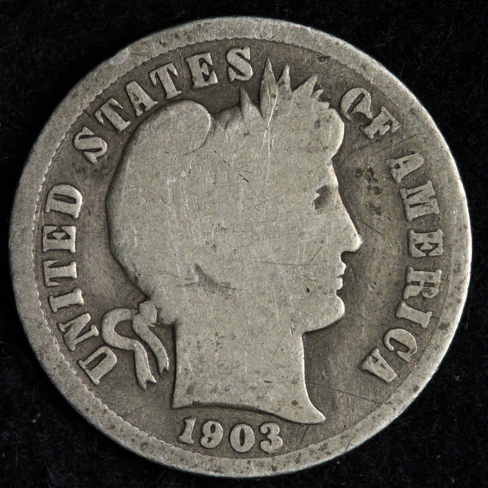 1903-S Barber Silver Dime GOOD KEY DATE E278 DKFU