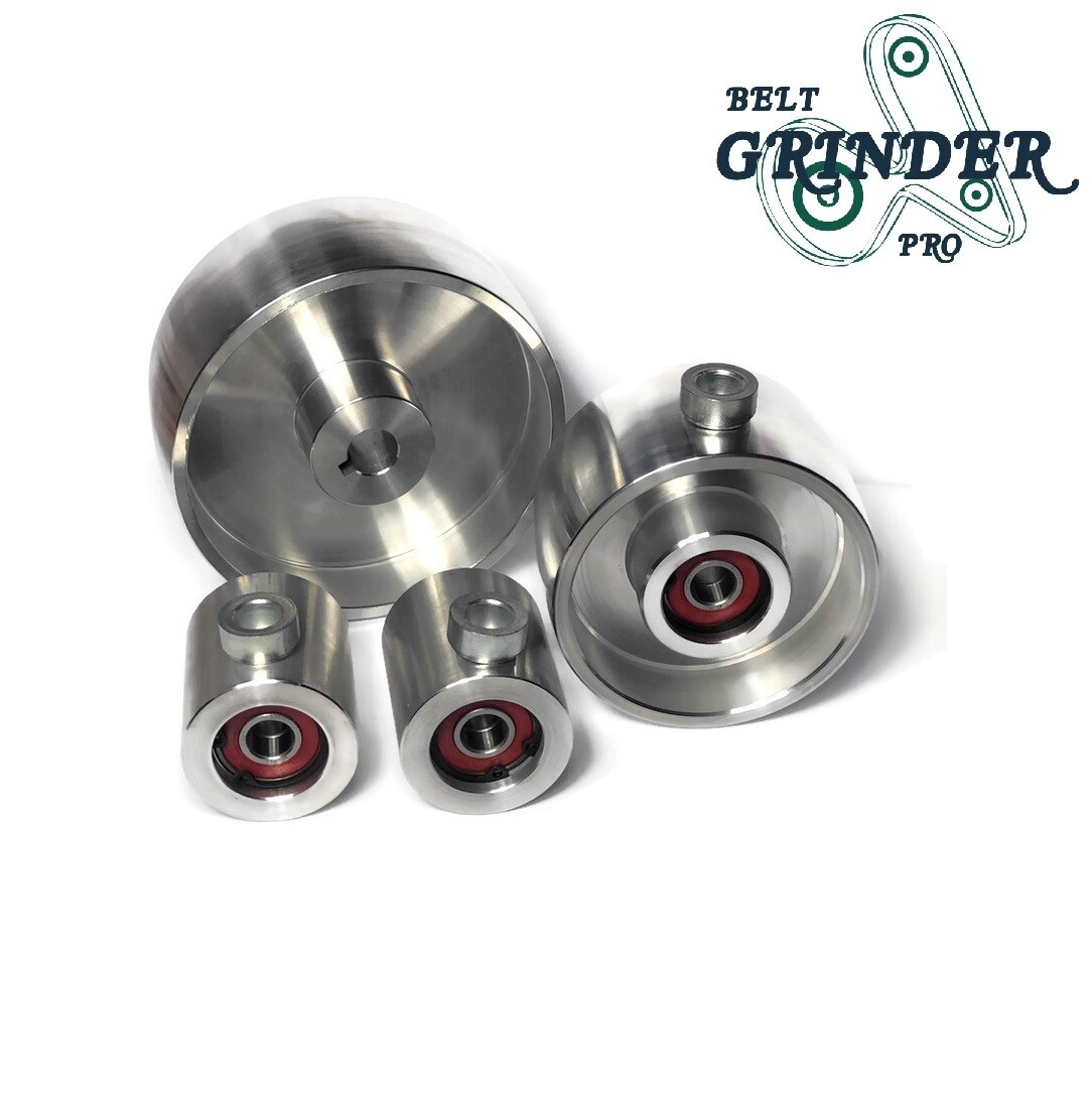 Belt Grinder 2x72 wheel set knife grinder 5" Drive 5/8" bore 4" track 2" Idler