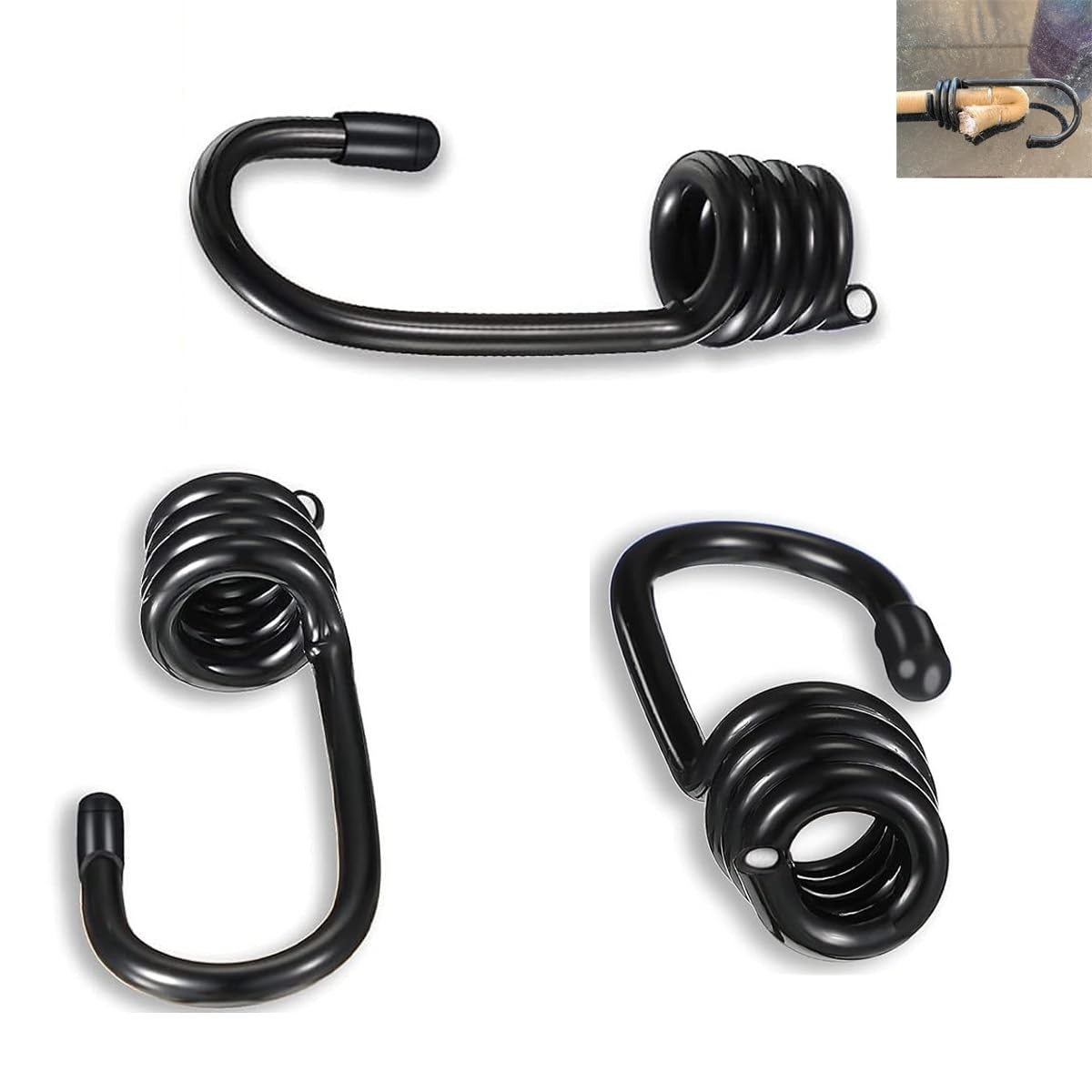 YehVeh 12 Pack Bungee Cords Hooks Replacement 1/4 Inch and 3/8 Inch Plastic-C...