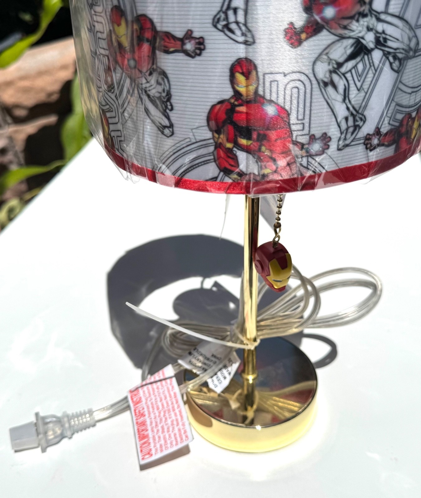 Marvel Avenger Ironman Lamp 15" H Kids Stick Table Lamp w/Pull Chain - Gold Base