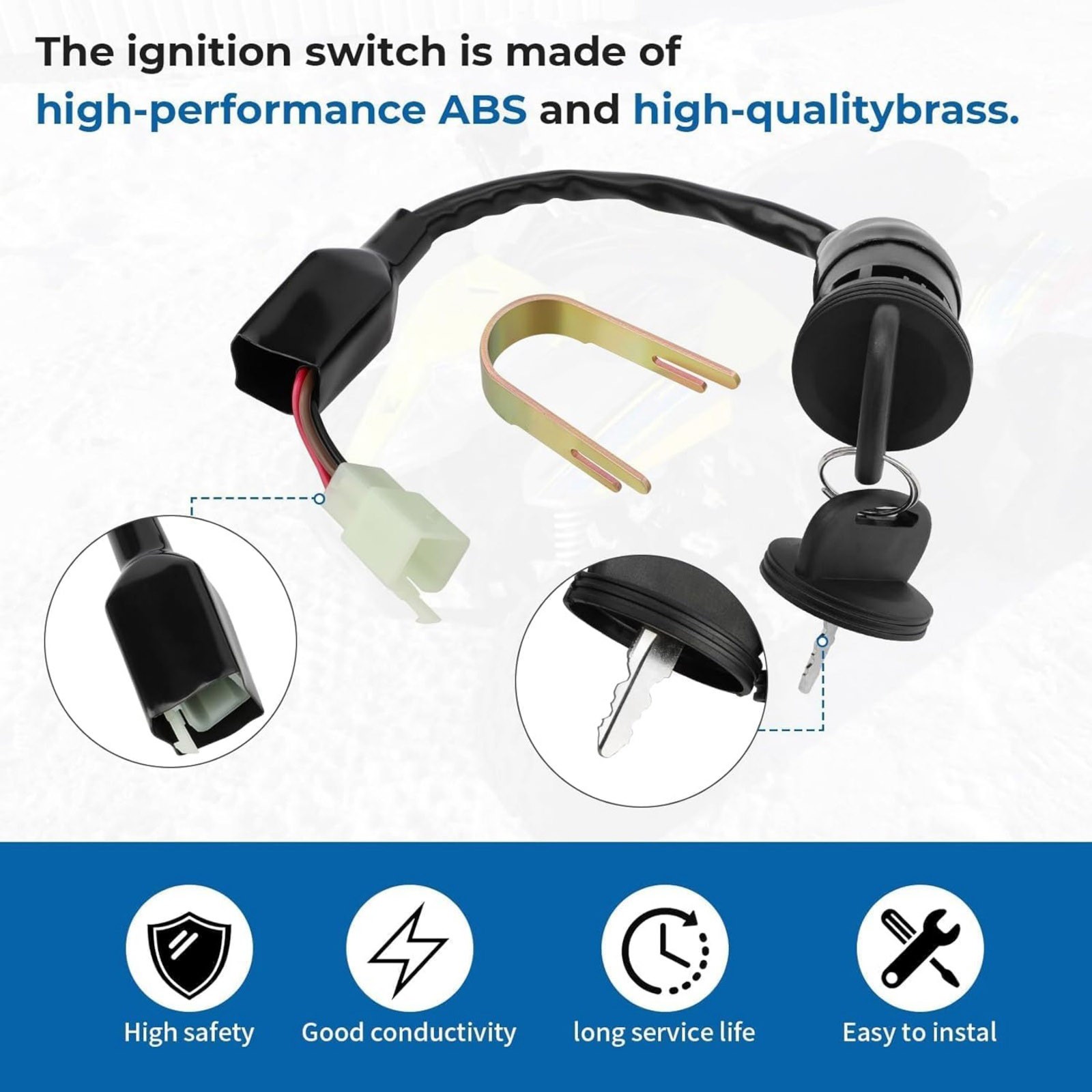 Ignition Key Switch 0453415 For Polaris Predator 90 2003-2006 Model Replacement