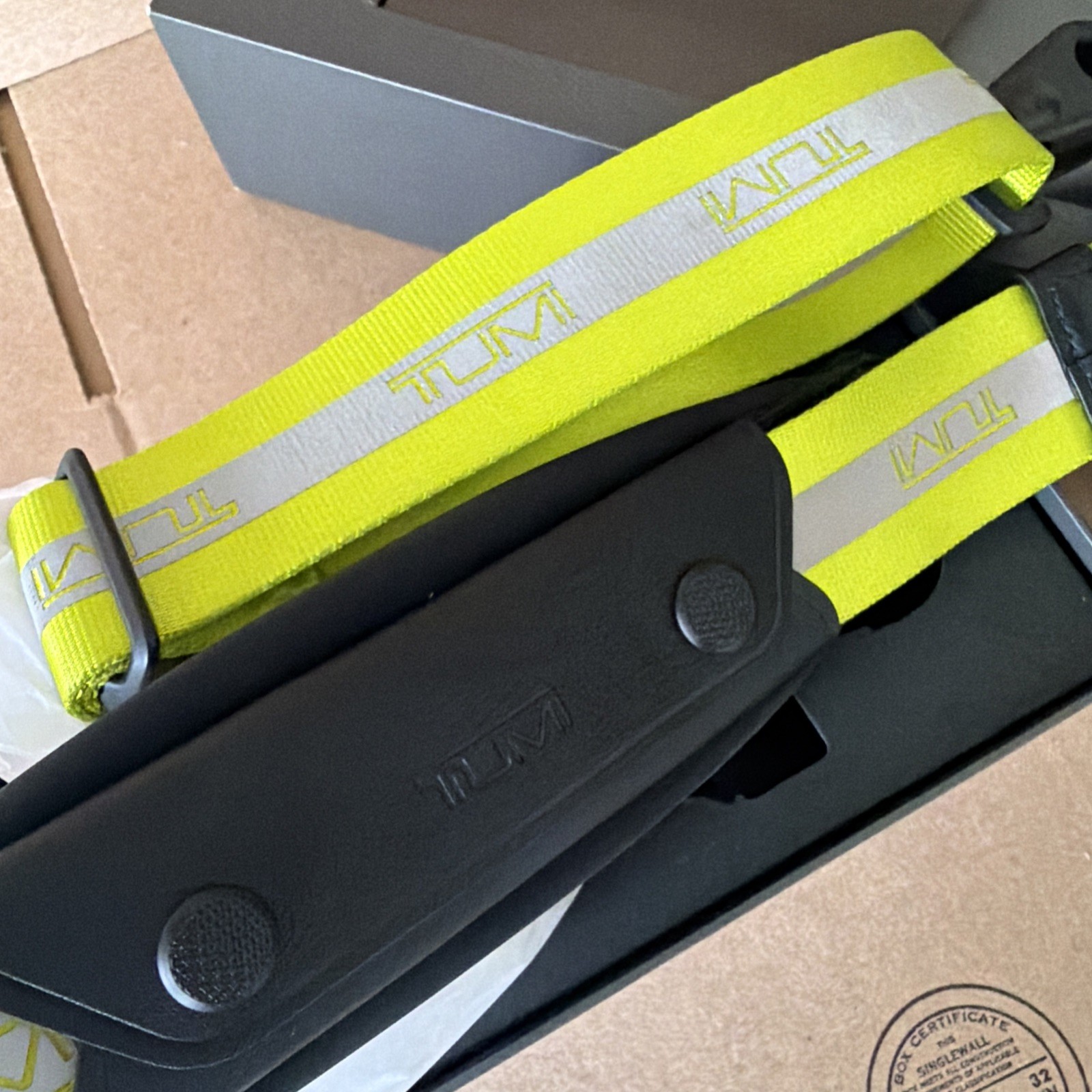 TUMI Accents Custom Shoulder Strap Grey/Bright Lime