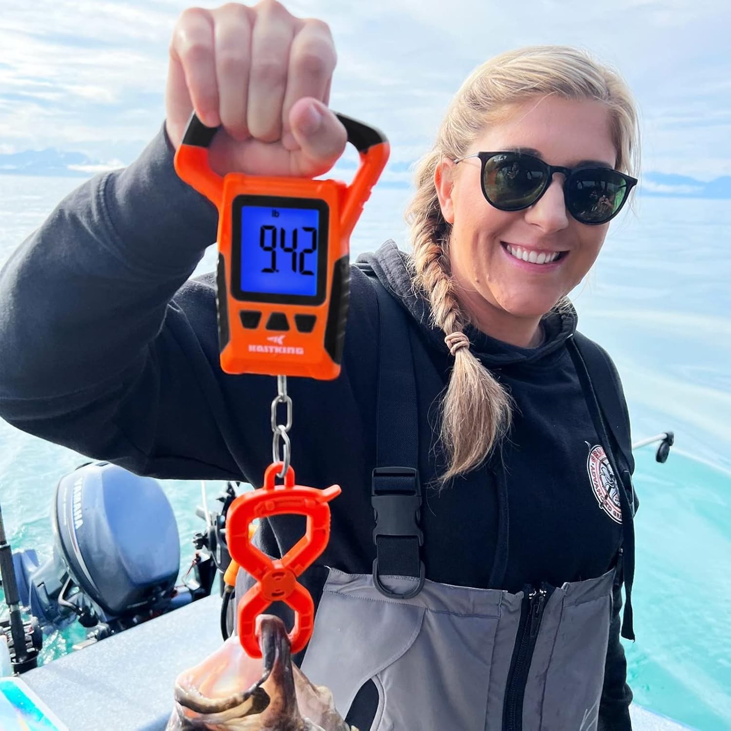 110lb Waterproof Fish Scale with Large LCD Display & Memory Functionality