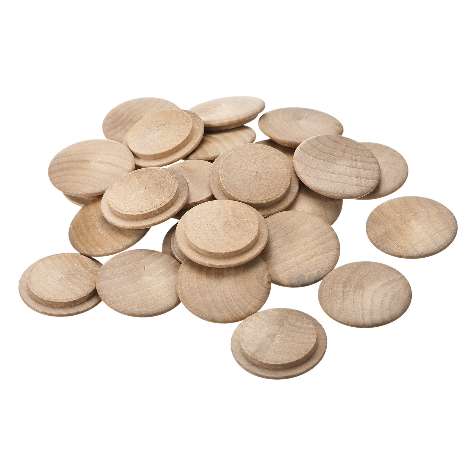 Wood Plugs, 25Pcs 45 x 35 mm - Beech Wood Button Top Plugs for Stair Chair Craft