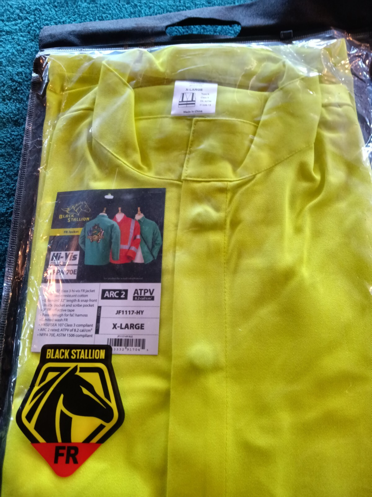 Black Stallion Welding Jacket, JF1117-HY, X-Large