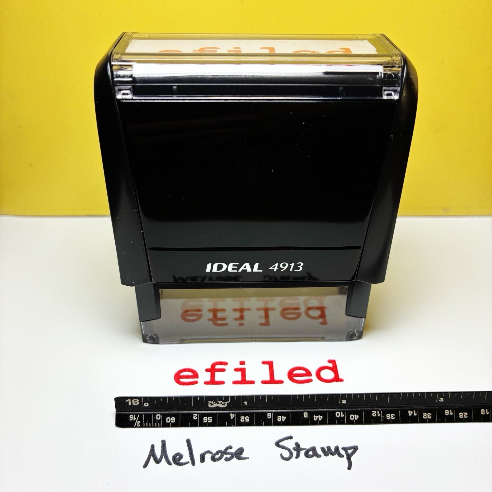 Efiled Rubber Stamp Red Ink Self Inking Ideal 4913 E-filed