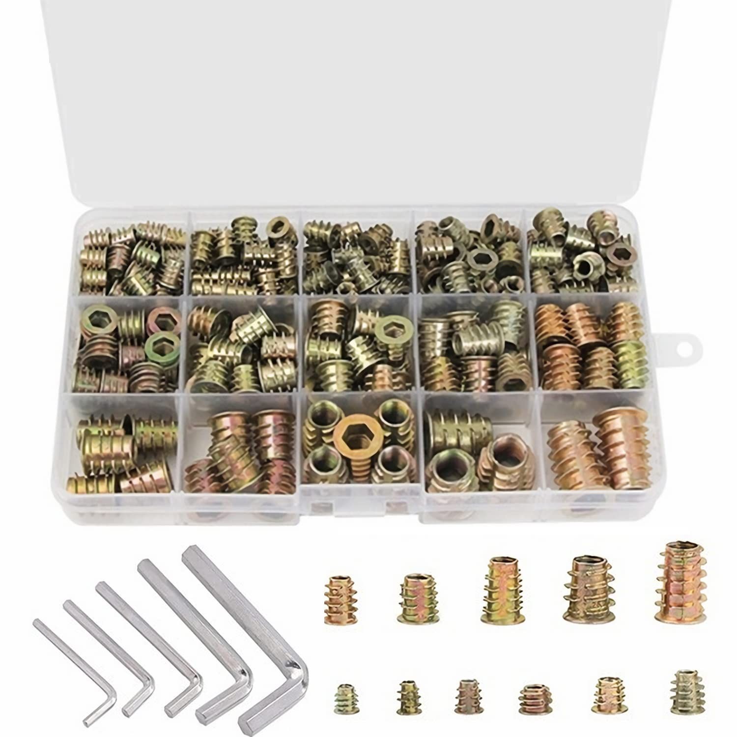 230 Pieces 11 Size M4/M5/M6/M8/M10 Threaded Inserts for Wood,Metric Hardware ...