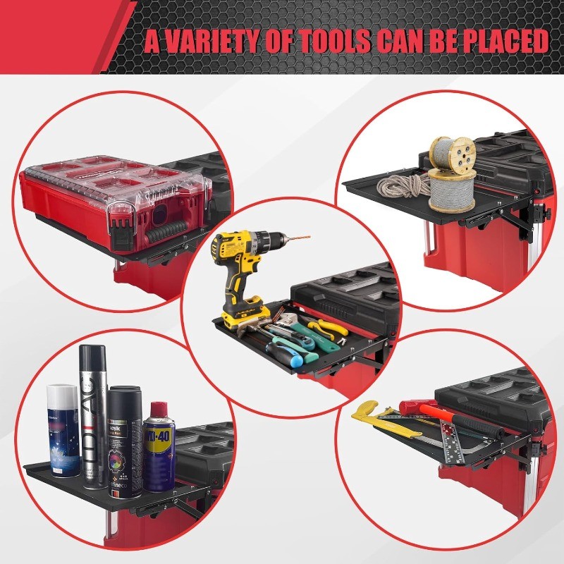 Folding Powerful Magnetic Table Tool Tray Side Compatible with Packout Toolbox