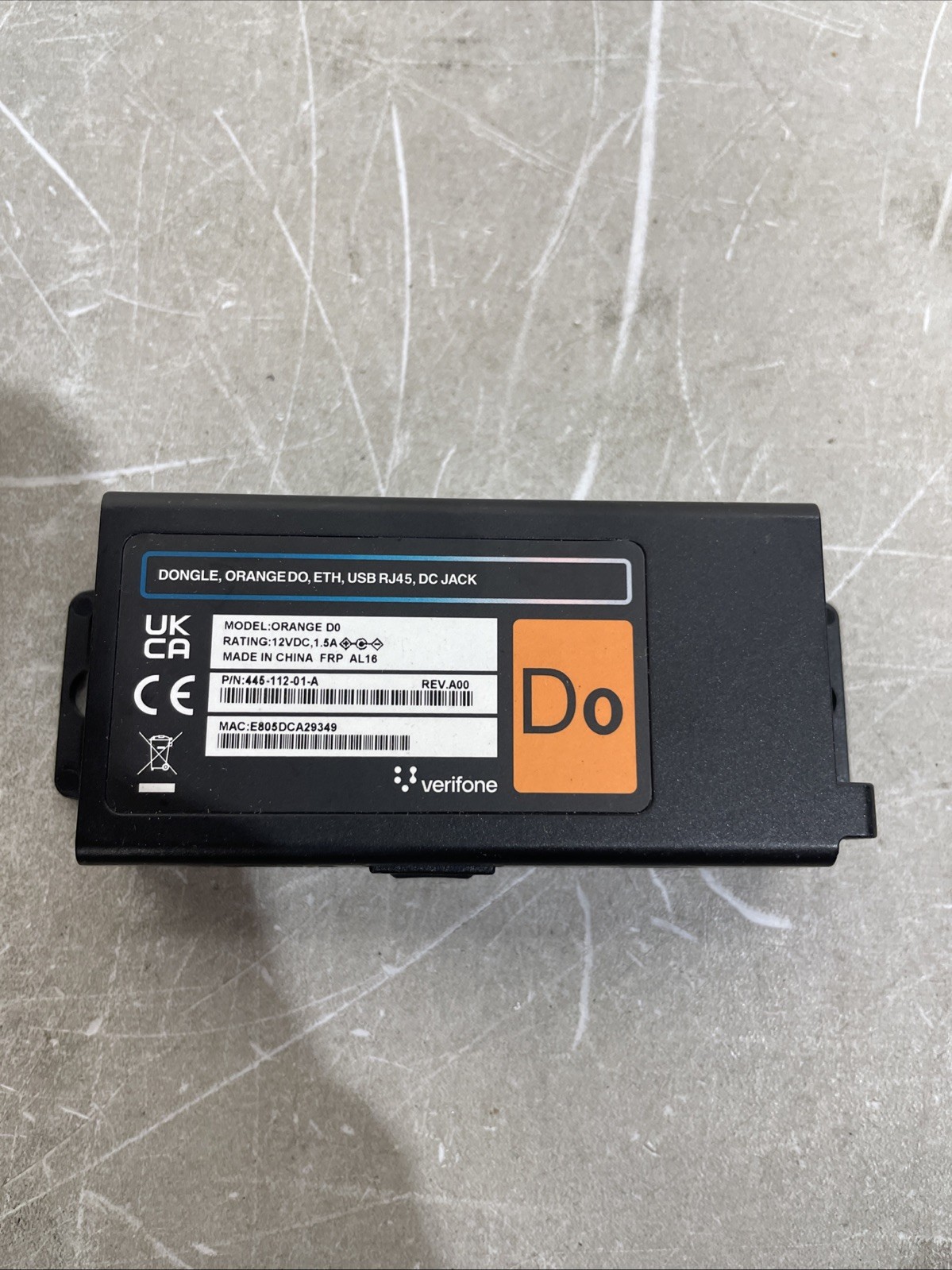 Verifone Orange D0 Dongle POS Terminal Adapter Ethernet USB RJ45 445-112-01-A
