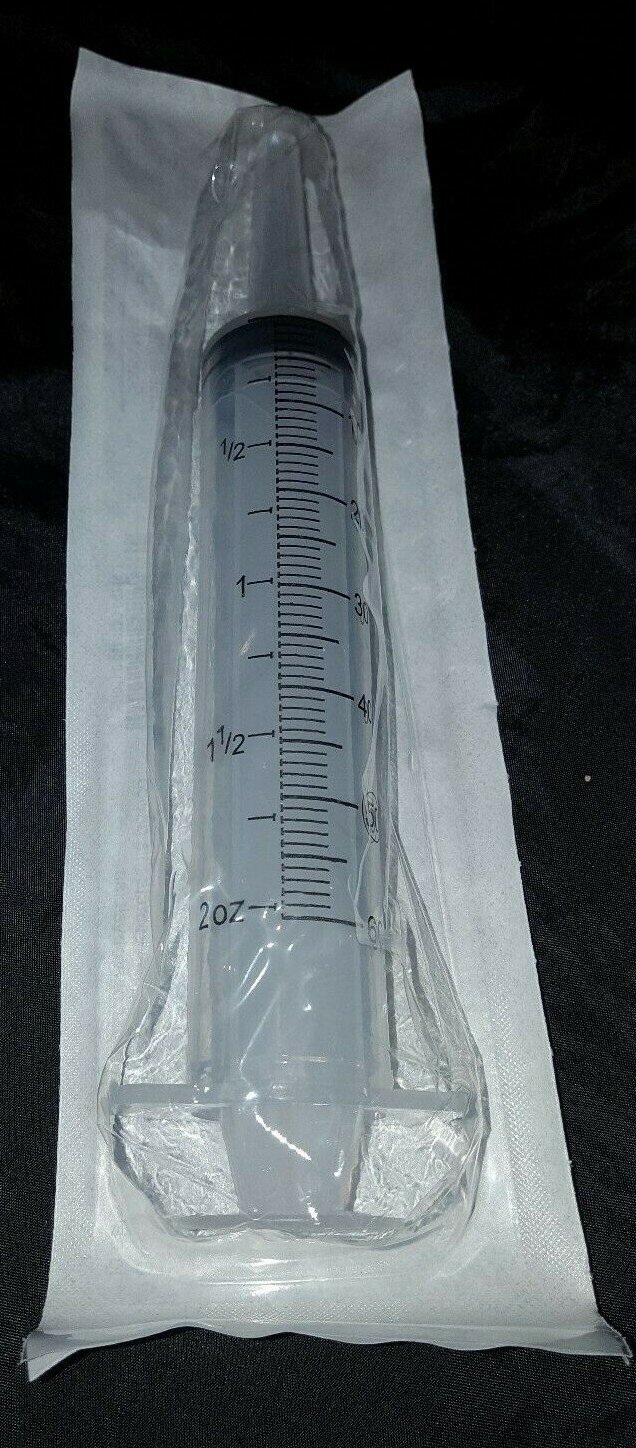 60ml/2oz Measuring Syringe Long Catheter Tip 1 ML Increments Nutrient Watering