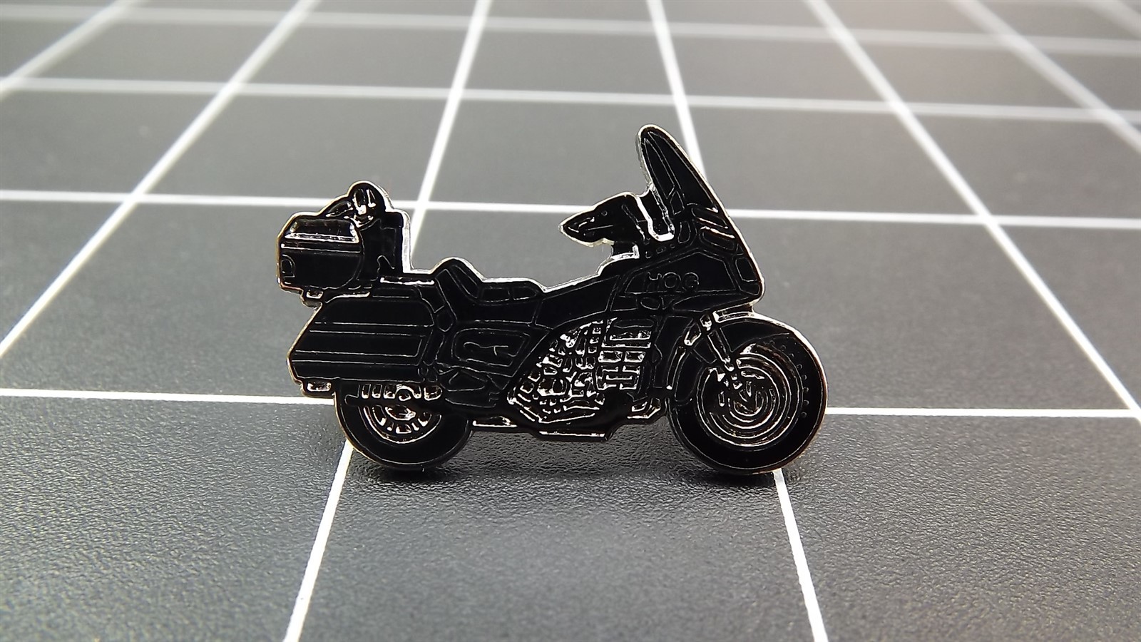 FREE SHIP Lapel Pin Black Enamel MOTORCYCLE 1" LIFETIME GUARANTEE