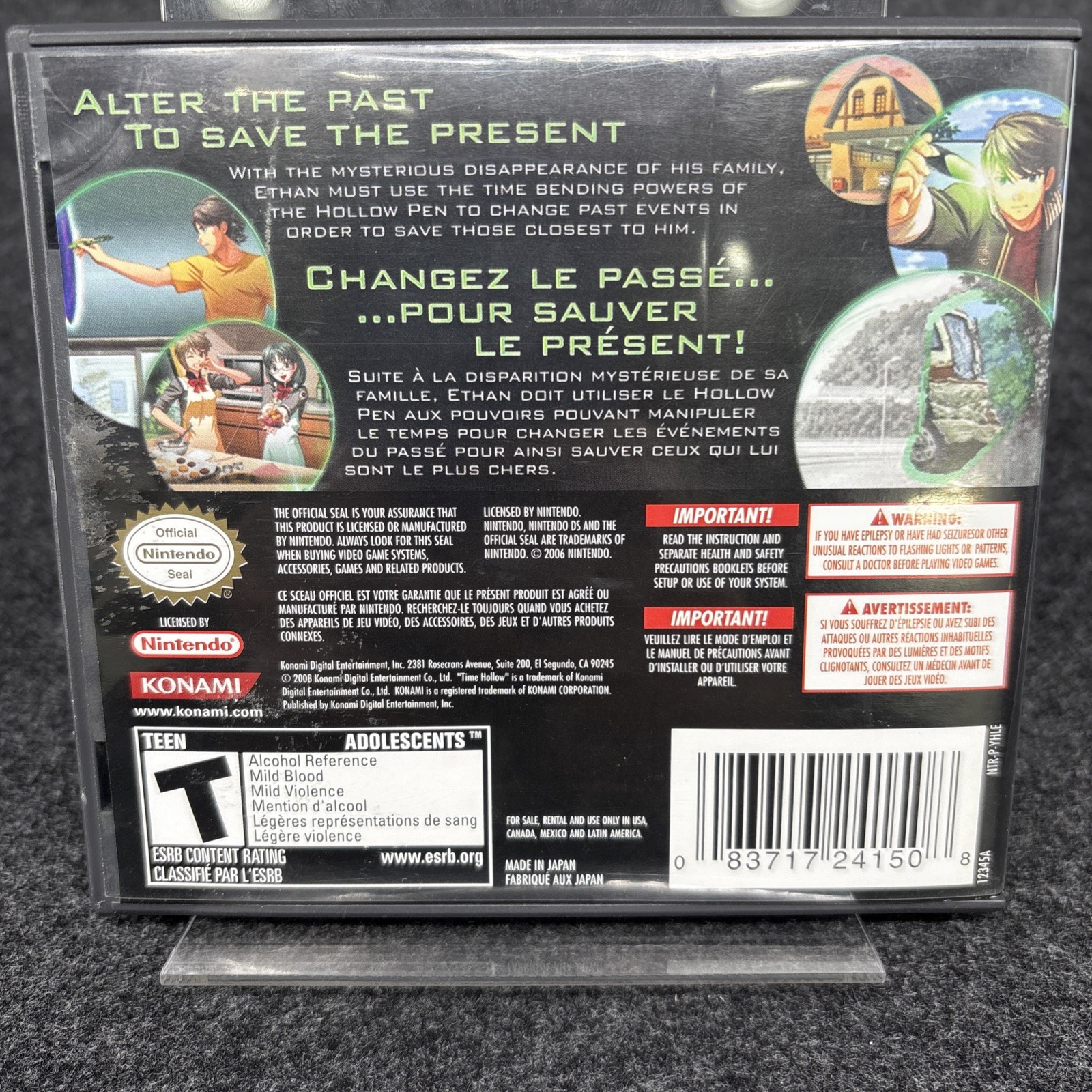Time Hollow (DS) - Authentic Case And Manual Only W/ Inserts Good Condition