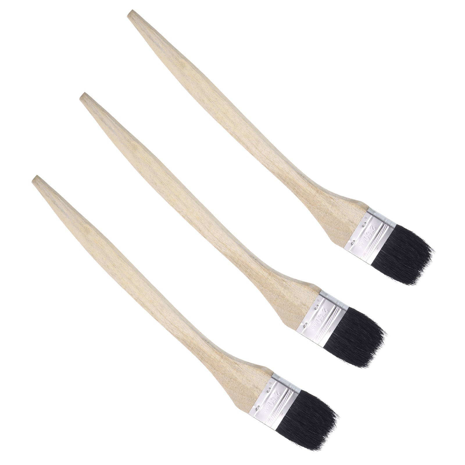 3 x Bent Radiator Paint Brush 2" Width Long Wood Handle Paint Bristle