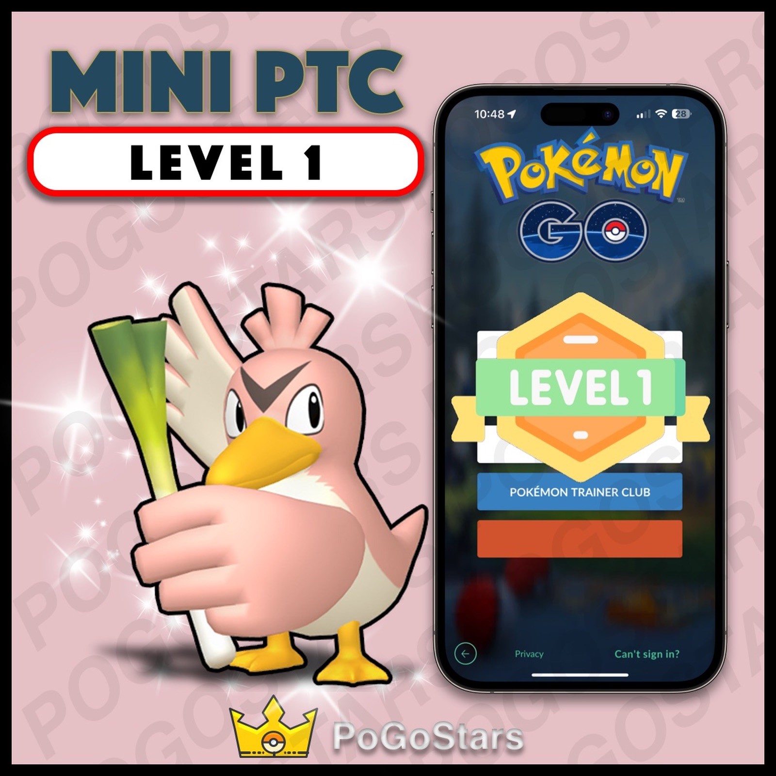 Pokémon PTC Go - Shiny Farfetch'd Kanto - LVL1 Level 1 ✨Read Description✨