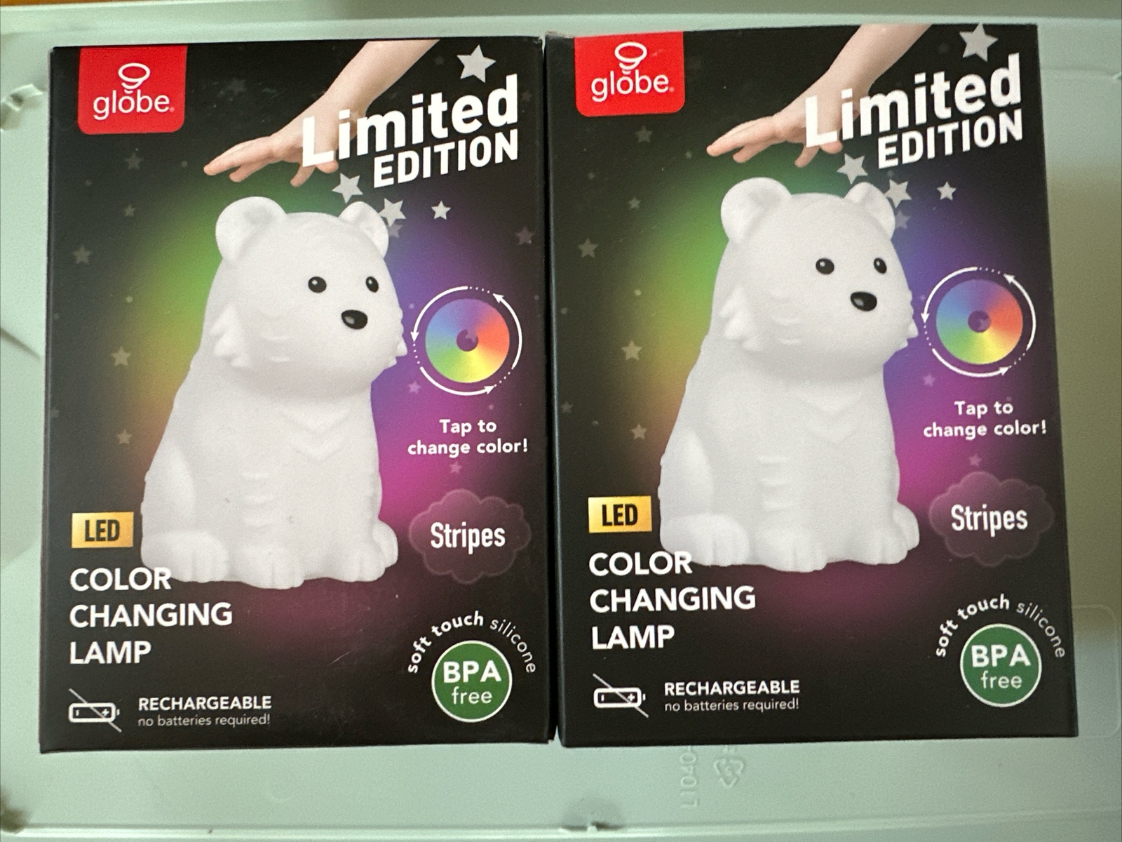Lot of 2 Globe Silicone Color Changing Lamp LED Limited Edition - 5 options