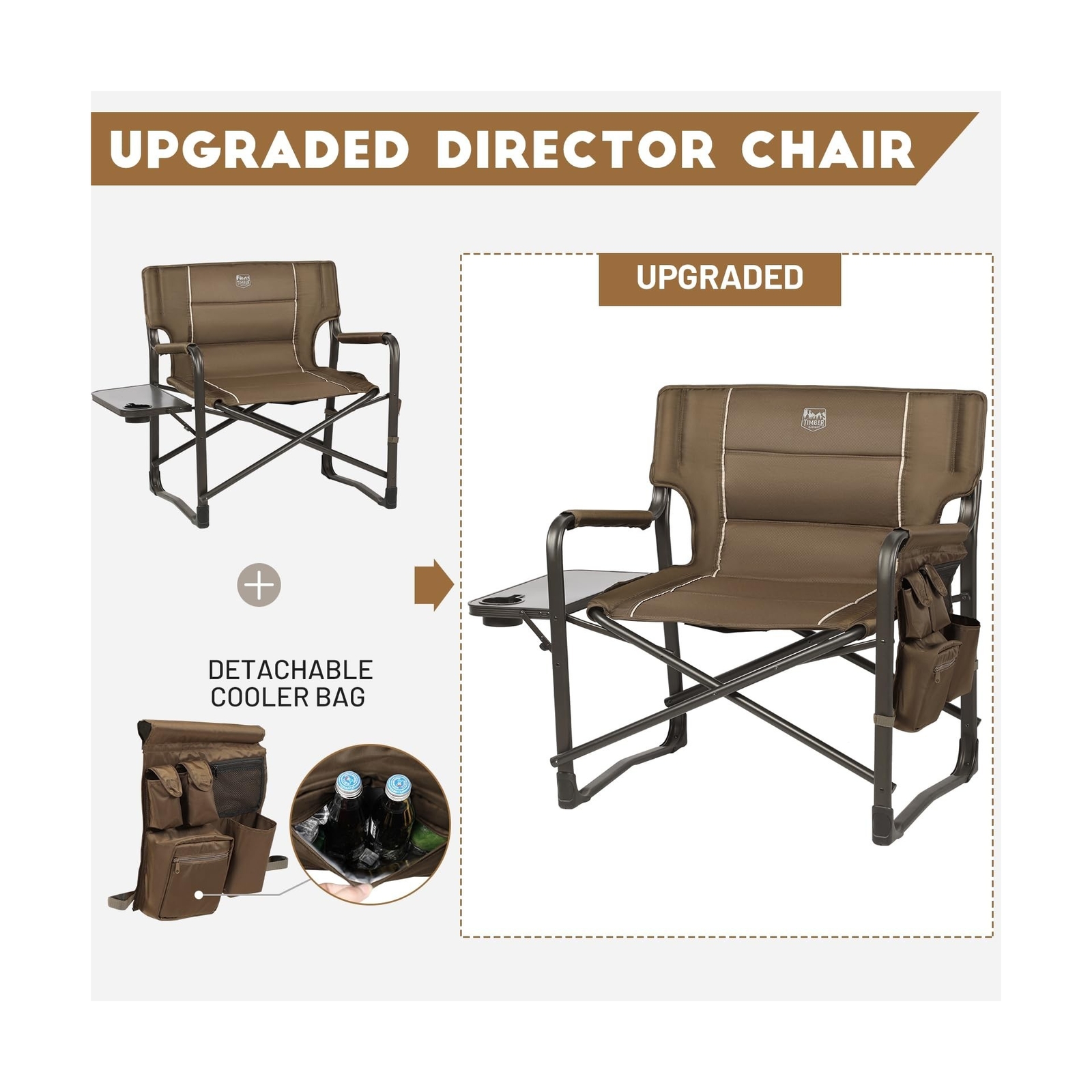TIMBER RIDGE XXL Upgraded Oversized Directors Chairs with Foldable Side Table...