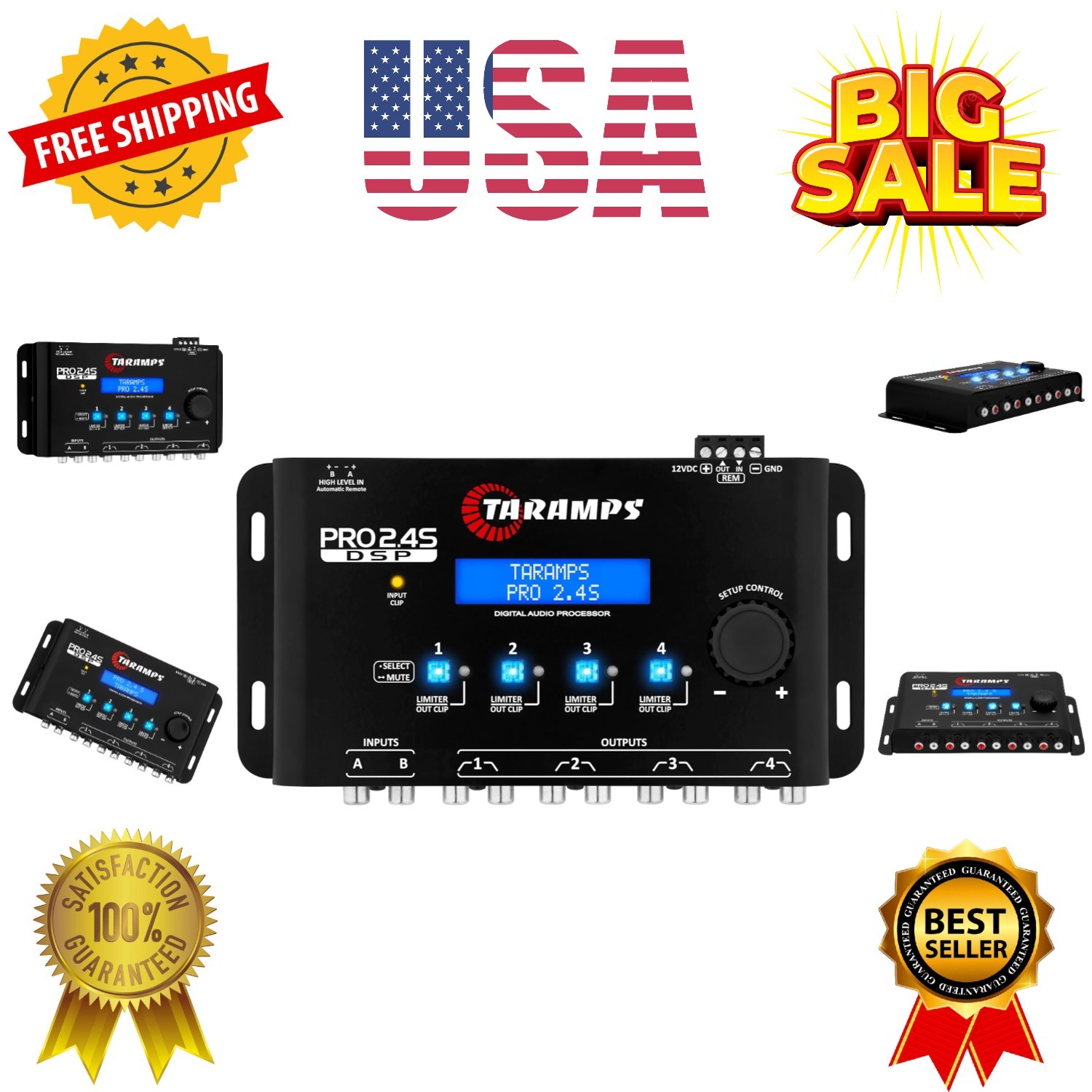 Pro 2.4S DSP Crossover full Digital Signal Processor and Equalizer with seque...
