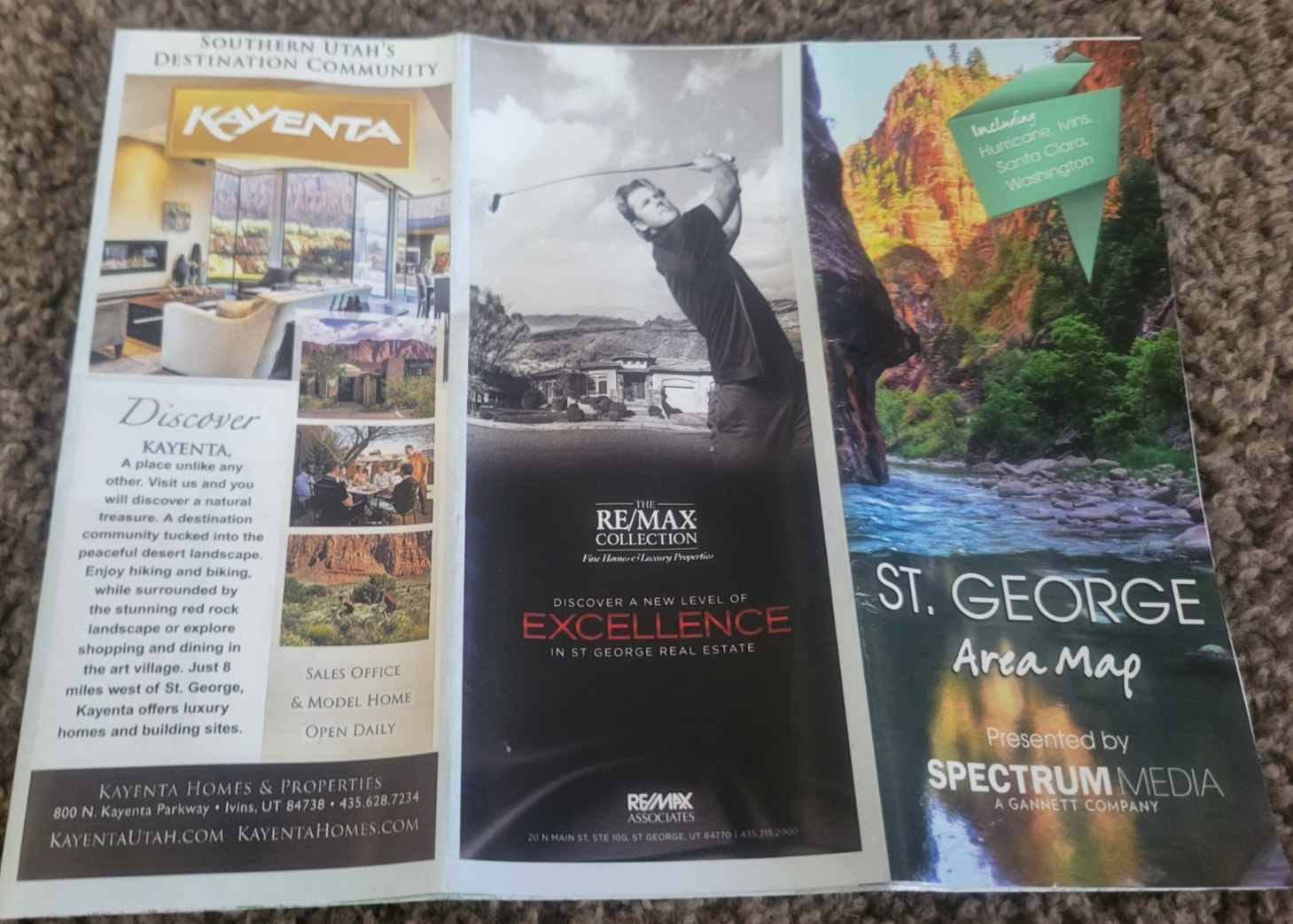 MULTI FOLD ROAD MAP OF ST.GEORGE AREA (UTAH) BY SPECTRUM MEDIA