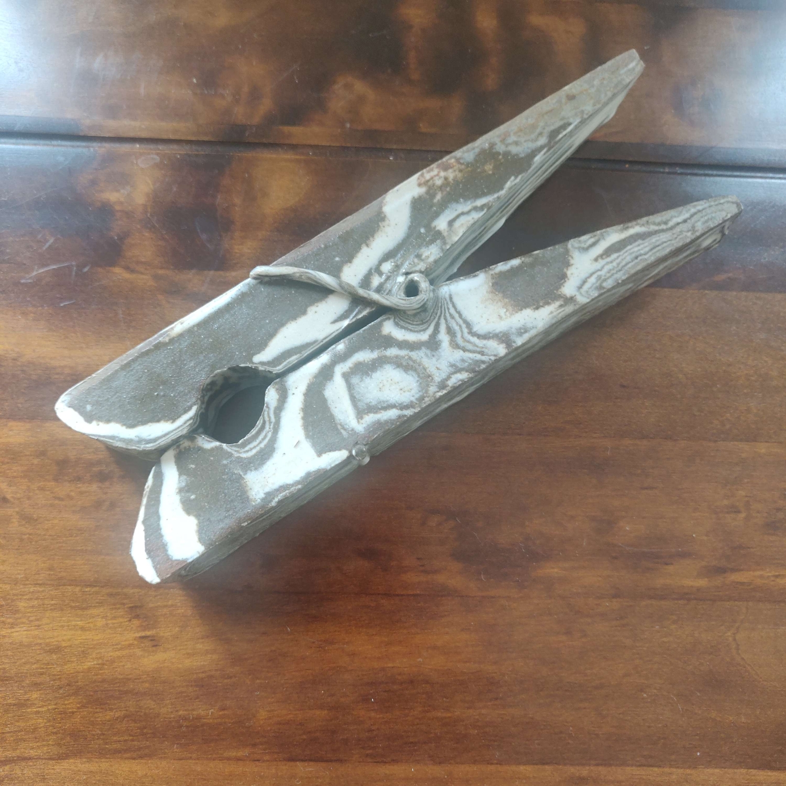 Quirky porcelain large paper clip / peg