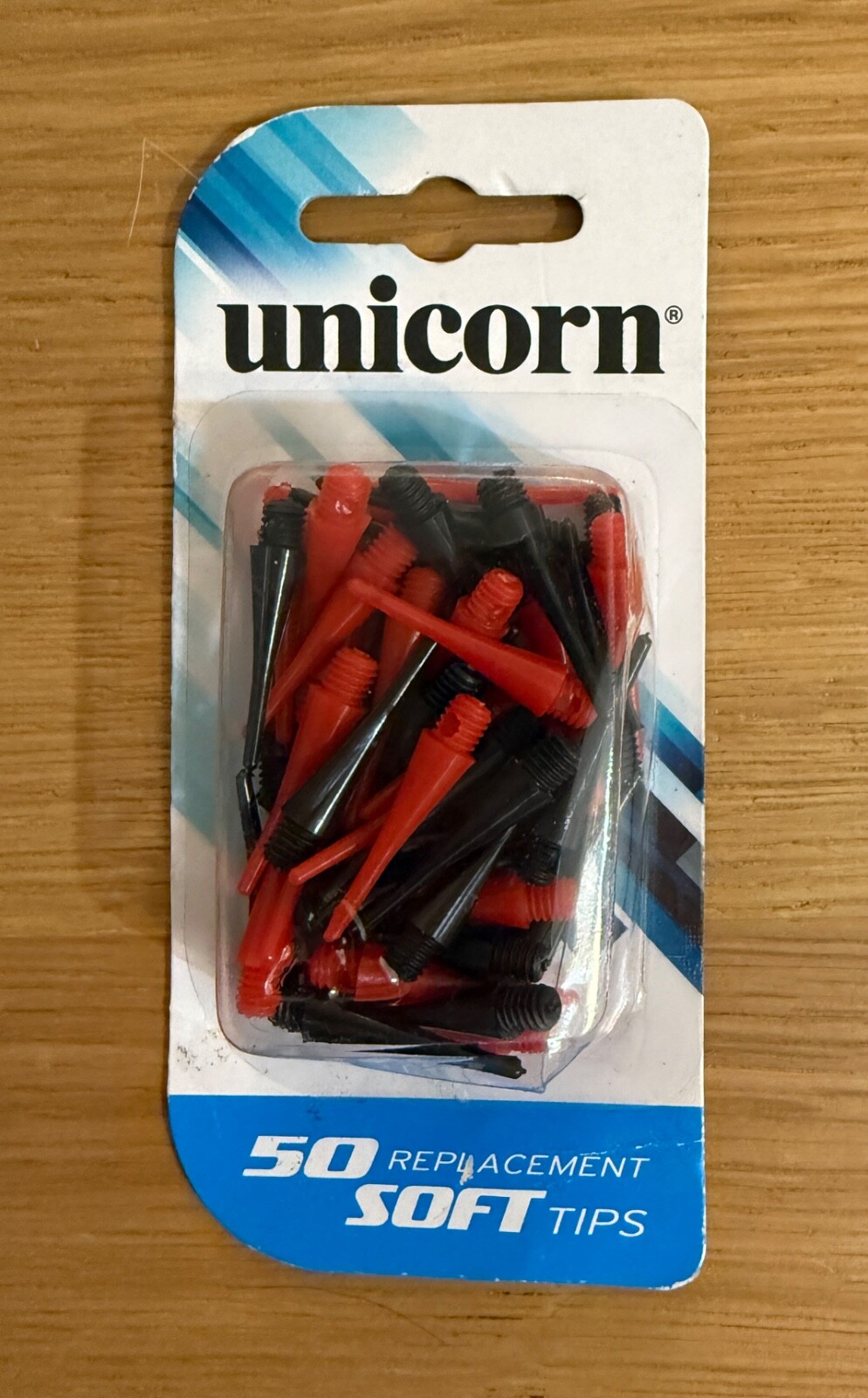 NEW Unicorn 50-pack Soft Dart Tips / Black/Red Plastic Replacements