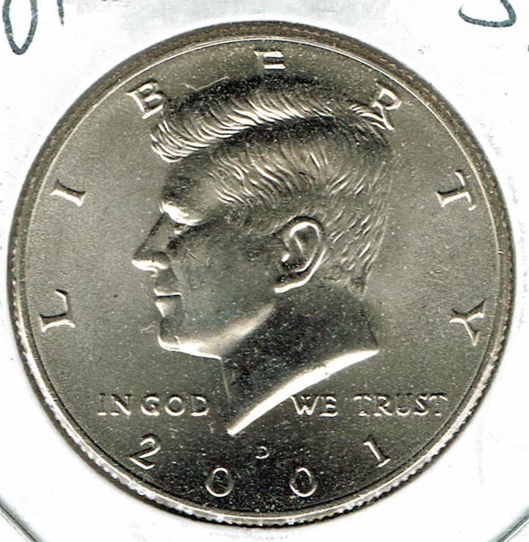 2001-D Circulated Copper-Nickel Clad Copper Strike Half Dollar Coin!