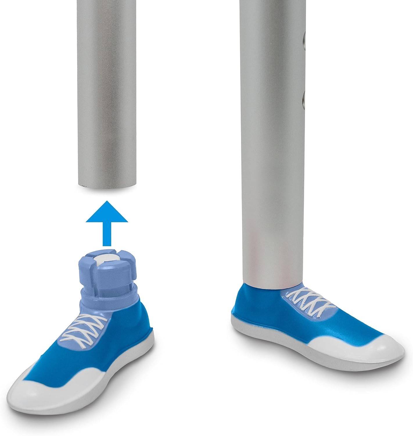 Fun Blue Sneaker Walker Glides - 1" Adjustable Tubes, Easy Installation