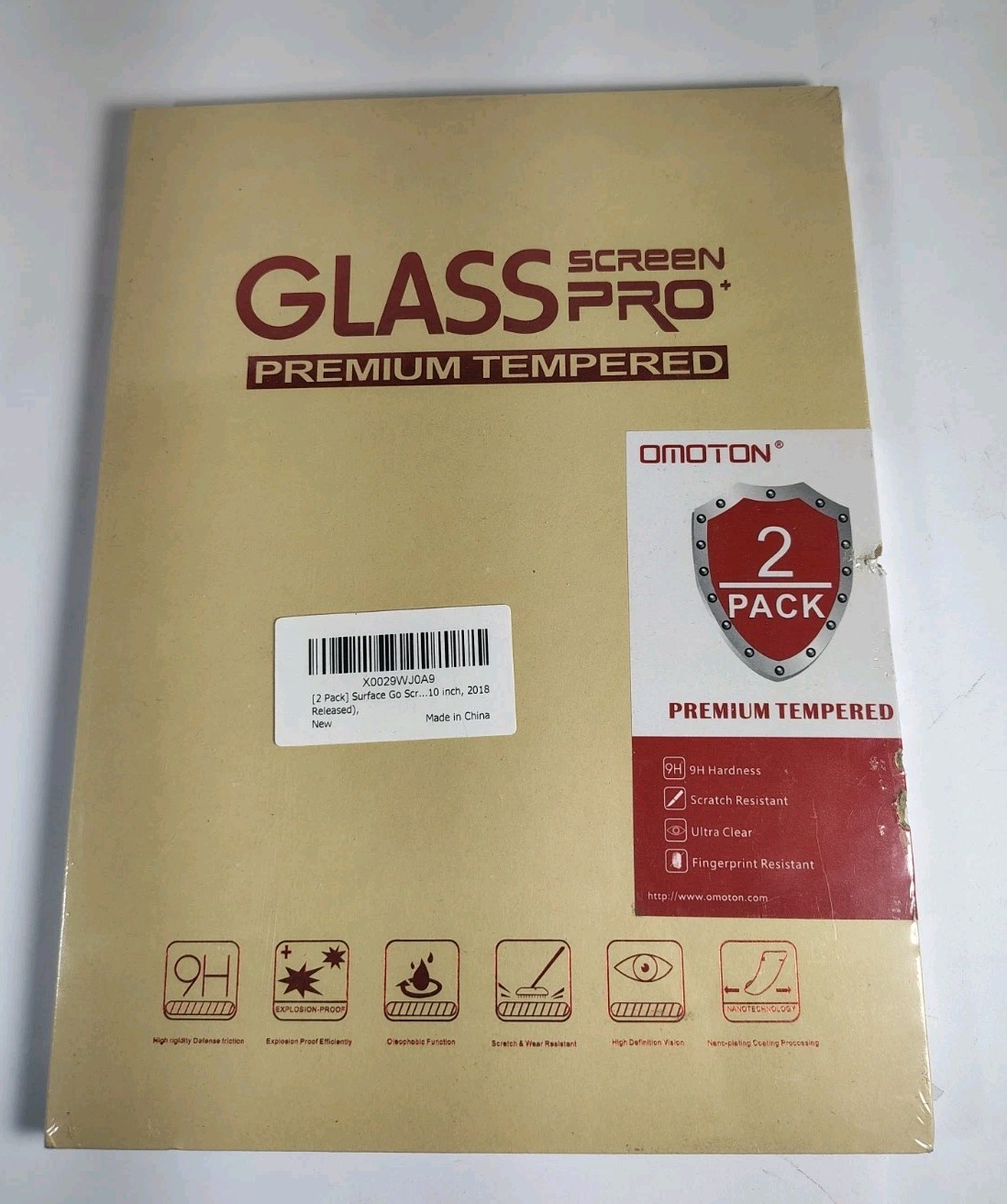 OMOTON Screen Protector for Fire HD 10  (2-Pack) Tempered Glass 9H New Sealed