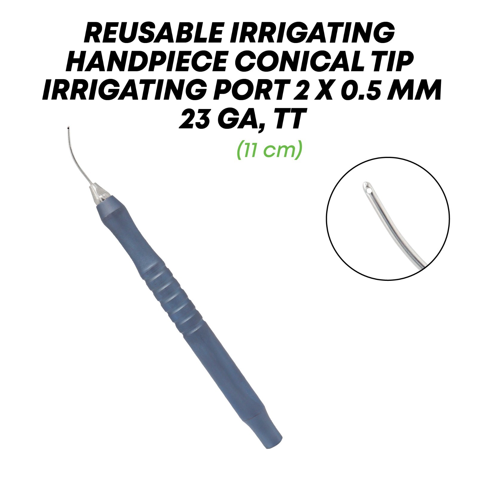 Irrigating Handpiece Conical 2x 0.5mm Titanium Tip Ophthalmic Eye Instruments