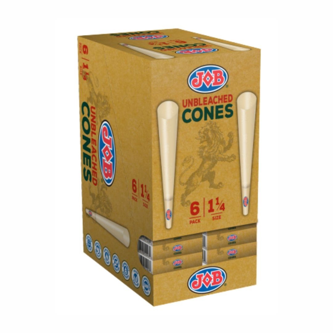Job Virgin Unbleached Cone 1-1/4 6 Cones x 24 Packs