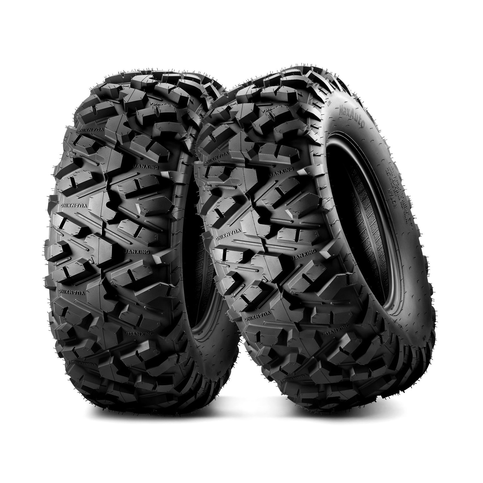 MaxAuto Set of 2 AT25x10-12 ATV UTV Mud Sand Tires,25x10x12 All-Terrain Off-R...