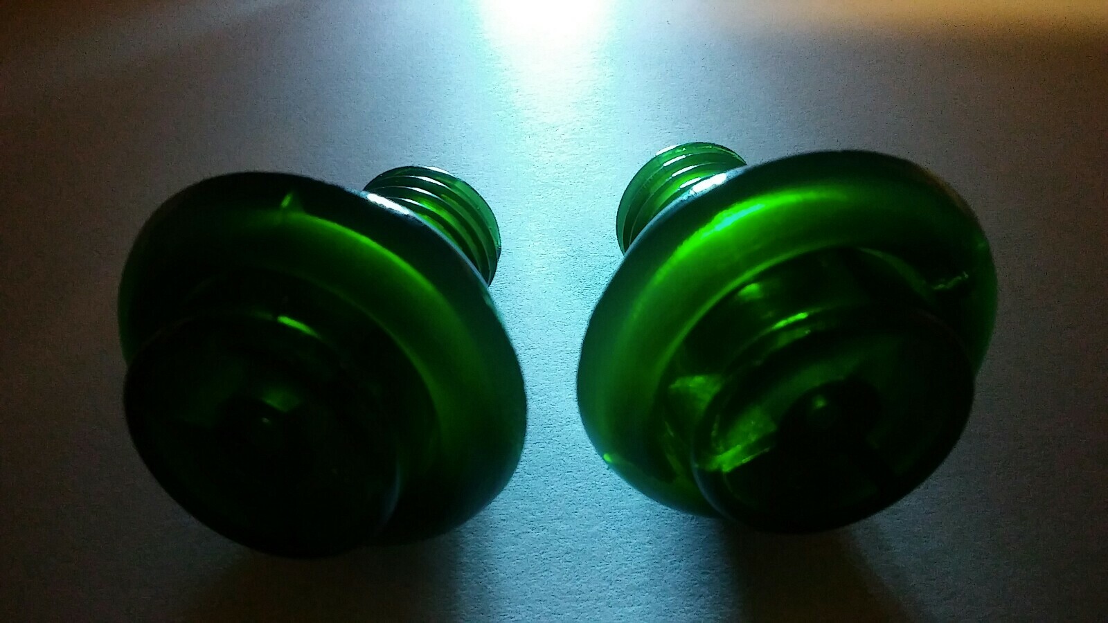TRANSLUCENT GREEN ARCADE / PINBALL MACHINE SHORT 1 1/8" FLIPPER BUTTONS N.O.S.