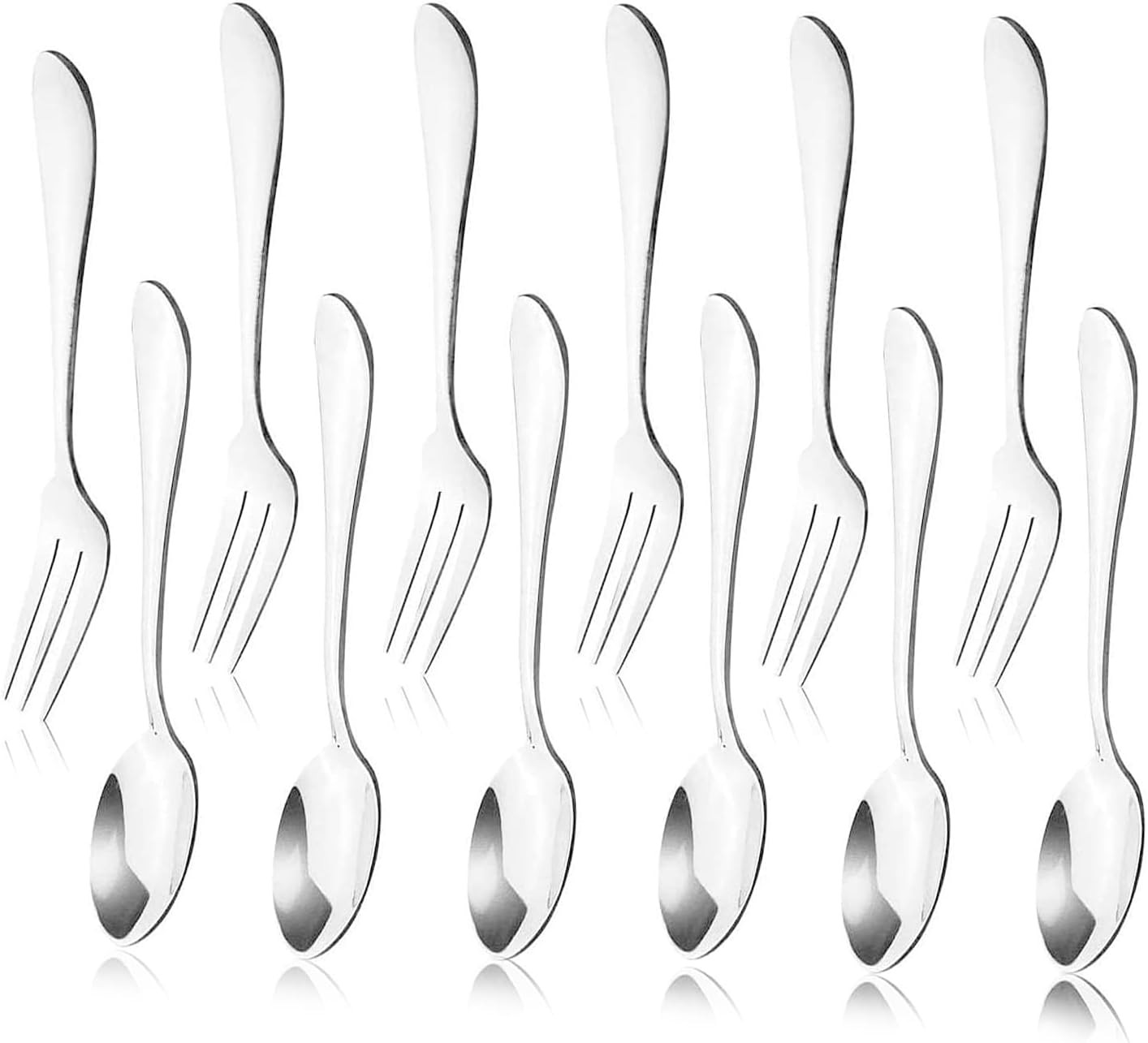 Stainl Steel Tea Dinner Server Spoon and Cake Fruit Forks Kitchen
