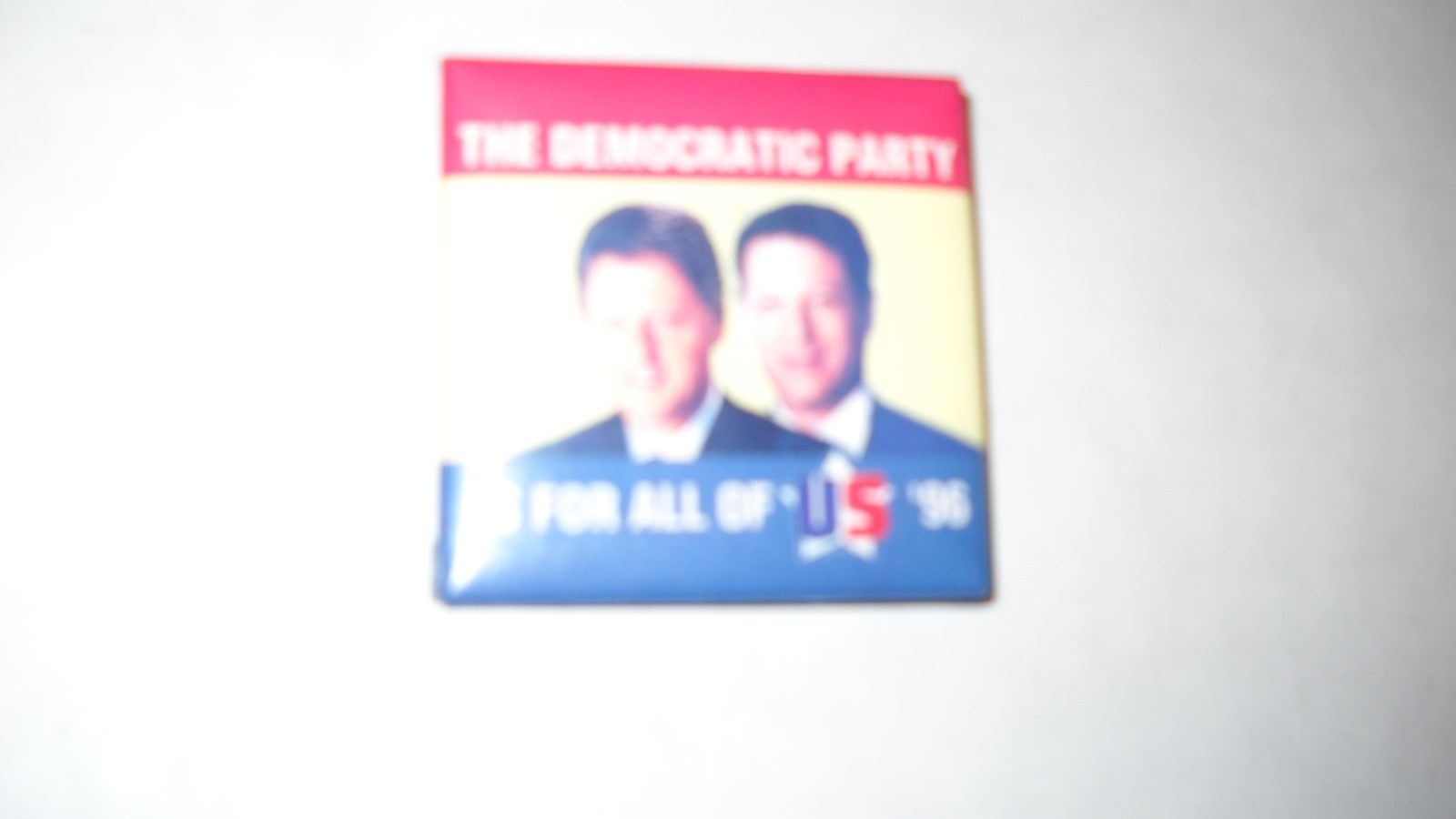 The Democratic party is for all of us '96- political pin- 2.125" pin