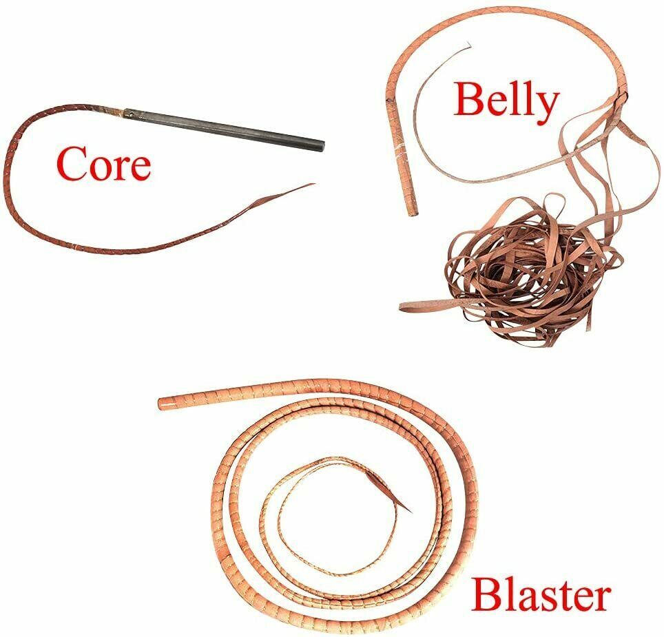 Genuine Cowhide Leather Bull Whip 12 Feet Long, 16 Plaited Heavy Duty Stock Whip