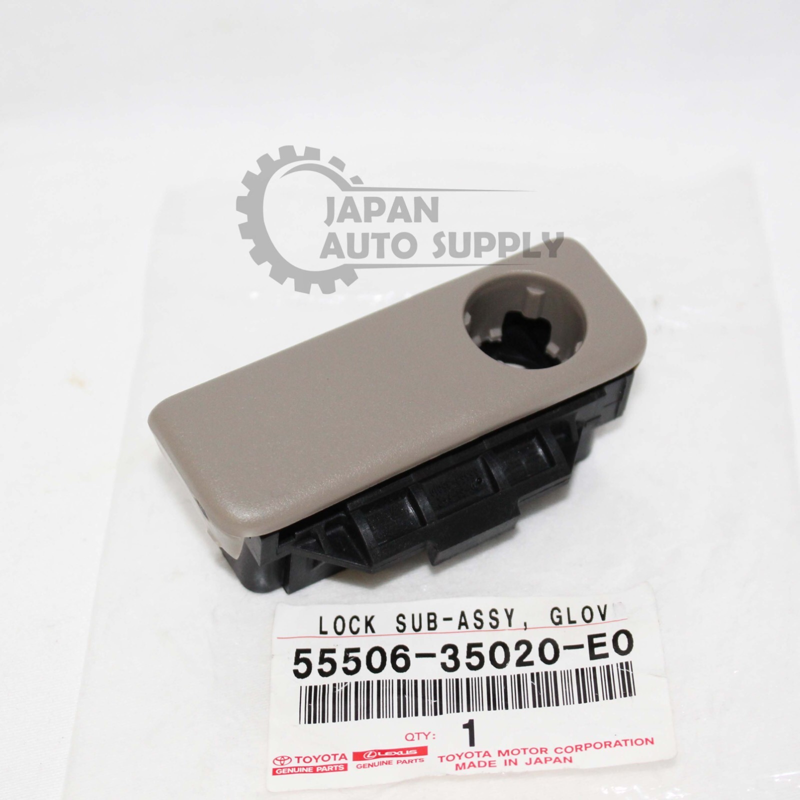 OEM GENUINE TOYOTA 2003-2009 4RUNNER FAWN GLOVE DOOR HANDLE LOCK 55506-35020-E0