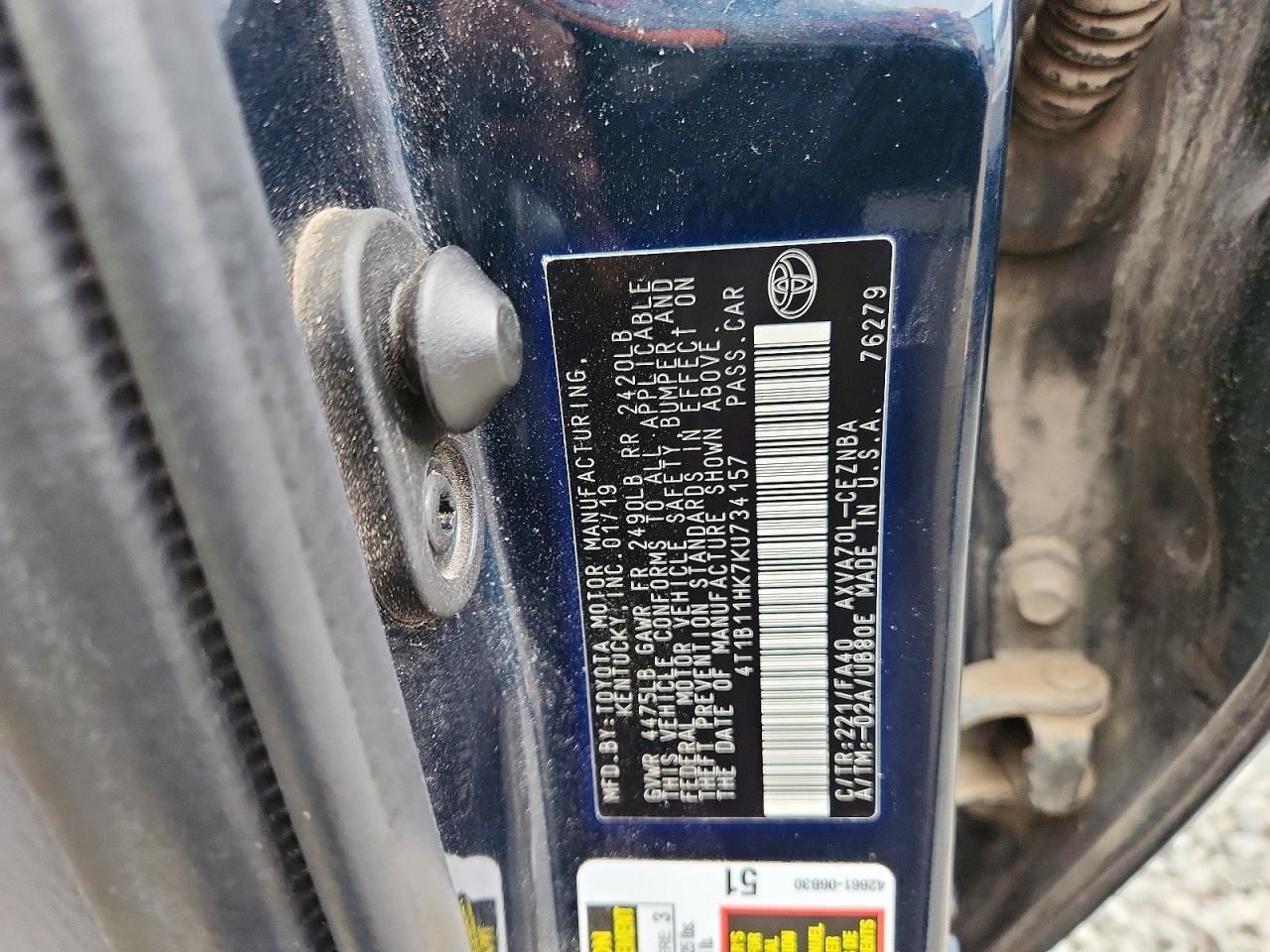 CAMRY 2019 Glove Box 4998814